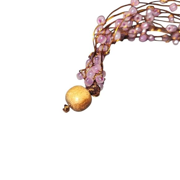 Elegant Gold and Purple Beaded Bracelet - Picture 4 of 5